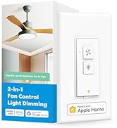 meross Smart Ceiling Fan Control and Dimmer Light Switch, Supports Apple HomeKit, Siri, Alexa, Go...