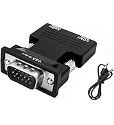 HUACAM HDMI to VGA Adapter/Converter 1080P HDMI Female to VGA Male Converter Adapter Dongle 3.5mm...