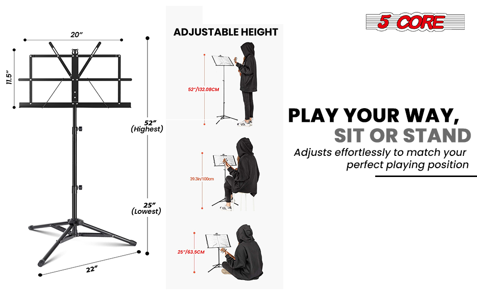 .Music Stand,2 in 1 Dual-Use Folding Sheet Music Stand,Desktop Book Stand