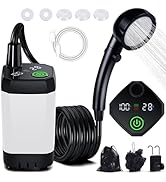 Portable Shower for Camping, [Long-Lasting] Spopal 6000mAh Rechargeable Camping Shower with Intel...