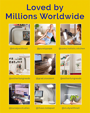 loved by millions worldwide, happy customers, reviews, in real life, verilux users, desk lamp, light