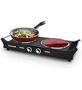 Hot Plate, Techwood 1800W Double Infrared Ceramic Electric Stove for Cooking, Dual Control Cookto...