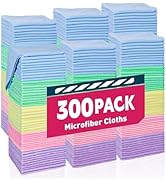 TEAWOO Microfiber Cleaning Cloths-300 Pack, Microfiber Towels Bulk, Microfiber Towels for Cars, B...