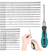 23pcs Torx Screwdriver Set, Tamper Proof Torx Bit Set (11x4" + 11x8") With Bit Holder Ultra-Long ...
