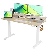 Claiks Electric Standing Desk with 2 Drawers, Adjustable Standing Desks with Storage, Height Adju...