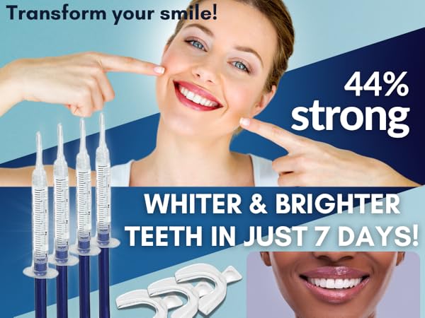 Teeth whitening trays with LED accelerator light complete whitening kit for bright white smile