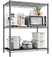 3 Tier Storage Shelves Metal Shelving Unit,Adjustable Wire Rack Pantry Kitchen Shelves,Small Shel...