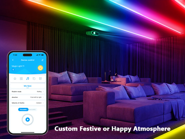 Smart RGB COB LED IC Strip Lights, Addressable High Density Flexible with Remote &amp; App Control