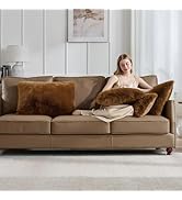 HKMR Decorative Throw Pillow Cover 12x20 Inch Set of 2,Super Soft Luxury Fluffy Fox Fur Pillowcas...