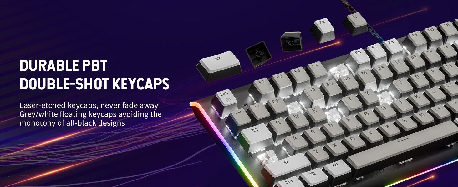 Durable PBT Double-Shot Keycaps