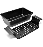PERLLI Nonstick Meat Loaf Pan Bread Pan with Insert, 2-Piece Large Healthy Coating Meatloaf Pan w...