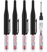 4 Pcs Multi Purpose Deep Hole Marker Pens,Long Nib Head Marker Waterproof Colorful Carpenter Pen ...
