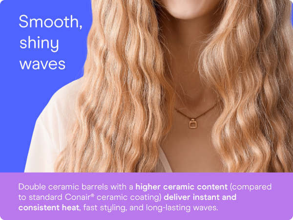 Conair double ceramic curling iron hair barrel styling heat dual voltage wave wand triple three