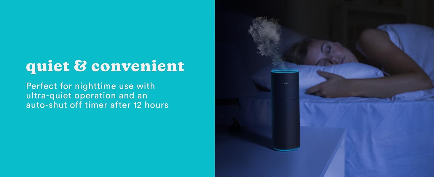 air purifier with soothing light on nightstand
