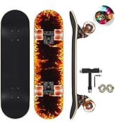 GIEEU Skateboards with Colorful Flashing Wheels for Beginners,Kids,Teens,Adults,31 x 8 Inch Compl...