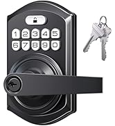 TEEHO Keypad Door Lock with Handle: Keyless Entry Door Lock with Handle - Front Door Digital Elec...
