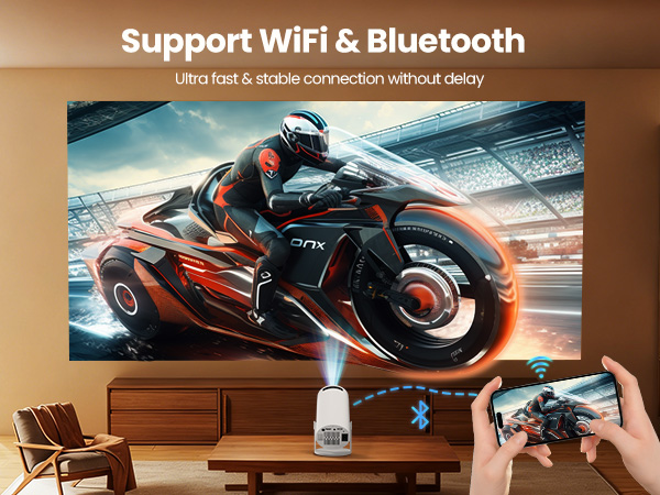 Projector with wifi and bluetooth