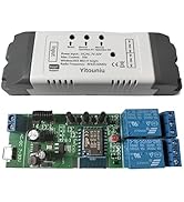 Yitouniu 2 Channel Tuya Smart Life WiFi Momentary Inching Self-Locking Interlock Relay Switch Mod...