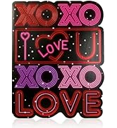 Iconikal Jumbo Valentine's Day Greeting Card with Envelope, Neon Love Design, Giant Oversized Rom...
