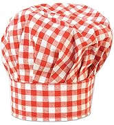 Gingham Fabric Chef's Hat (red) Party Accessory (1 count) (1/Pkg)