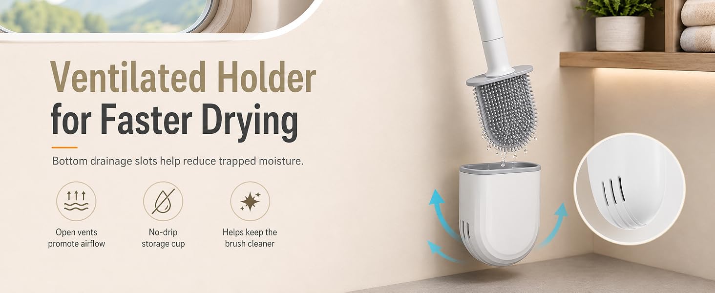 RV Toilet Brush and Holder, Wall Mounted