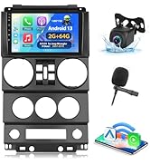 2+64G Android Car Stereo for Jeep Wrangler 2007-2010 (4 Door) - Wireless Carplay &amp; Android Auto -...