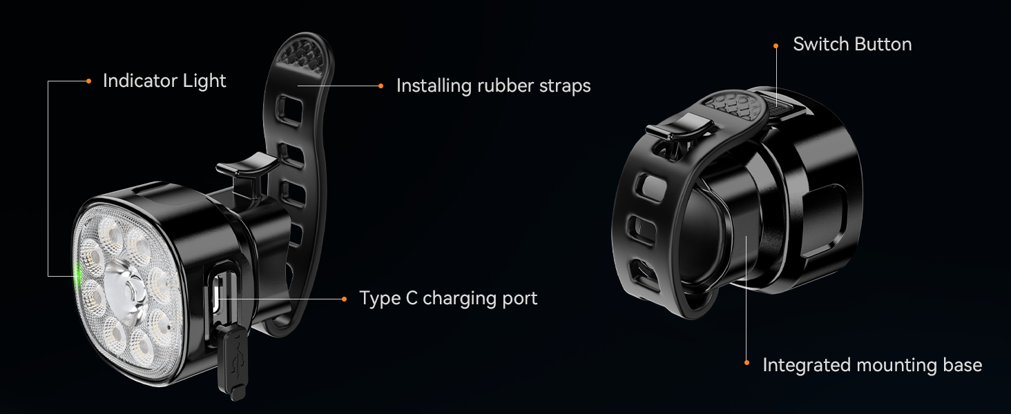 USB Rechargeable Bike Headlight, 6 Modes Bike Headlight, for Adult Bike MTB ebike Lights