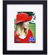 8x10 inch Picture Frames Made of Solid Wood and High Definition Glass Display Pictures 5x7 with M...