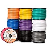 12 Gauge Primary Wire - 10 Roll Assortment Pack - 100 Ft of Copper Clad Aluminum Wire per Roll