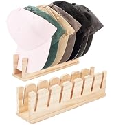 PH PandaHall 2 Sets Wooden Hat Organizer for Baseball Caps, Hat Rack Holds 7 Caps Each (14 Total)...
