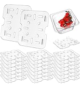 TOPZEA 24 Pack Plastic Drain Shelf for 1/6 Size Food Pan, Clear Plastic Food Grate, Drain Grid Tr...