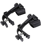2 Pcs Drum Microphone Clip Plastic Adjustable Microphone Drum Clamp Holder Black