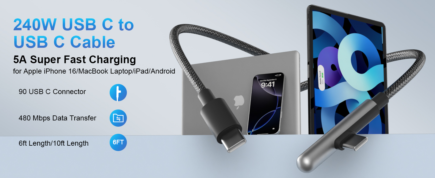 usb c cable 10 ft 6ft