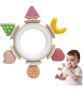 Baby Teething Ring Toy for 3–12 Months, Silicone Infant Teether for Sore Gum Relief, Soothing Sen...