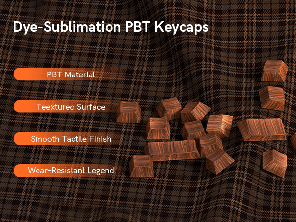 Dye - Sublimation PBT Keycaps, which are made of PBT material, have a textured surface