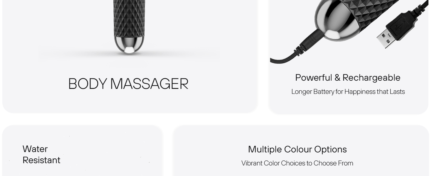 Bed Geek handheld massage wand with soft silicone, 20 vibration patterns, and USB rechargeable