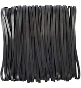 AMUU Rubber Bands Large Black 50 Pack 8 inches Trash Can Band Set Elastic Bands for Office Supply...