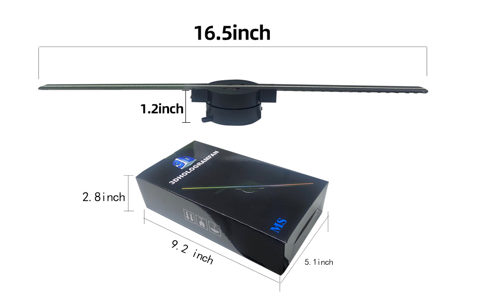 16.5 inch 3d hologram fan