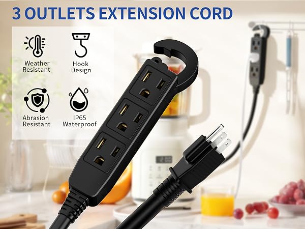 3outlets extension cord