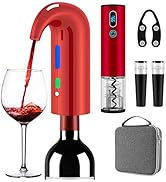 Wine Bottle Opener Day Gift Set with Electric Wine Opener, Wine Decanter&amp;Wine Aerator and Pourer,...