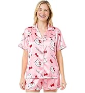 Get Trend Hello Kitty | Kuromi | Pusheen Women’s Pajama Sets, 2 Piece Button Up Shirt &amp; PJ Shorts...