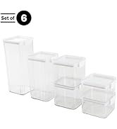 Home-Complete Food Storage Containers - 6-Piece Containers with Lids Set for Pantry Organization ...