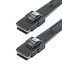 H!Fiber.com 2 Pack 12G Internal Mini SAS HD SFF-8643 to SFF-8643 Cable, 0.5m, 36 Pin, with Sideband,...