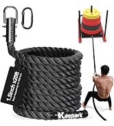 Weight Workout Sled Pulling Rope - 1.5 Inch Dia.15FT 20FT 30FT 40FT Length Heavy Duty Workout Rop...