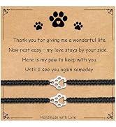 Uoiispet 2 Pcs Dog Memorial Bracelets Gifts for Loss of Dog Sympathy Gift, Paw Print Friendship B...