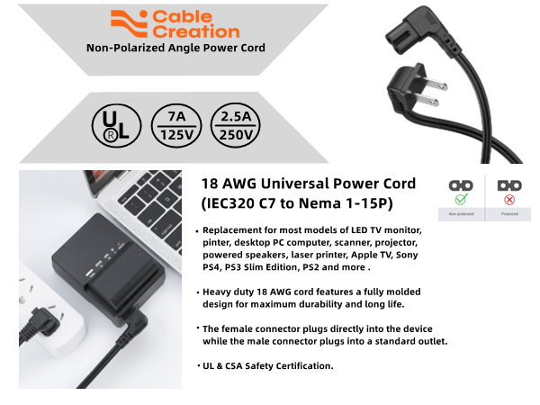 Cablecreation Power cable