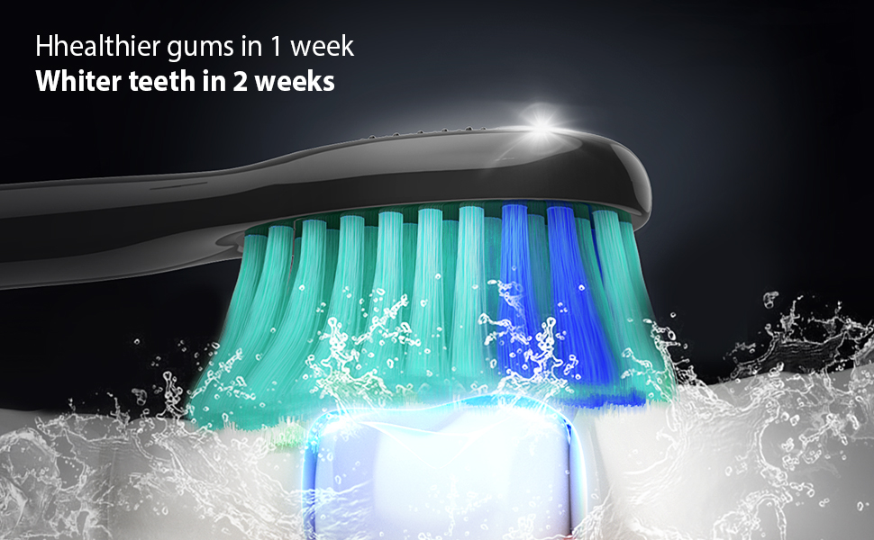 Healthier gums in 1 week Whiter teeth in 2 weeks
