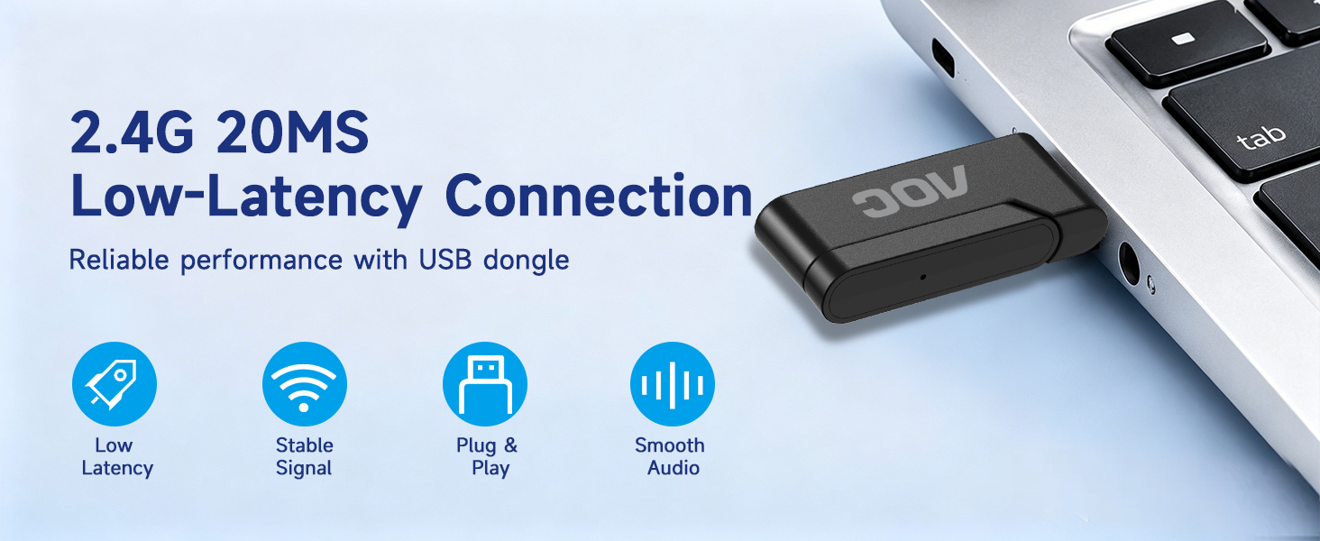 AOC Wireless Headset with USB Dongle