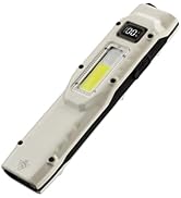 Tactical Flashlight Rechargeable 1500 Lumens-Dual Beam White/Yellow Flat EDC Flashlight with Red/...