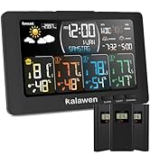 Weather Station Wireless Indoor Outdoor Thermometer, Multiple Sensors Auto-Adjustment Brightness ...